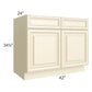 RTA Phoenix Cream Glaze 42" Sink Base Cabinet with 1 Decorative End Panel