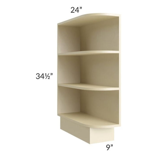 RTA Phoenix Cream Glaze 9" Base End Shelf Open Cabinet