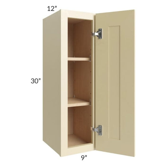 RTA Phoenix Cream Glaze 9" x 30" Wall Cabinet with 2 Decorative End Panels