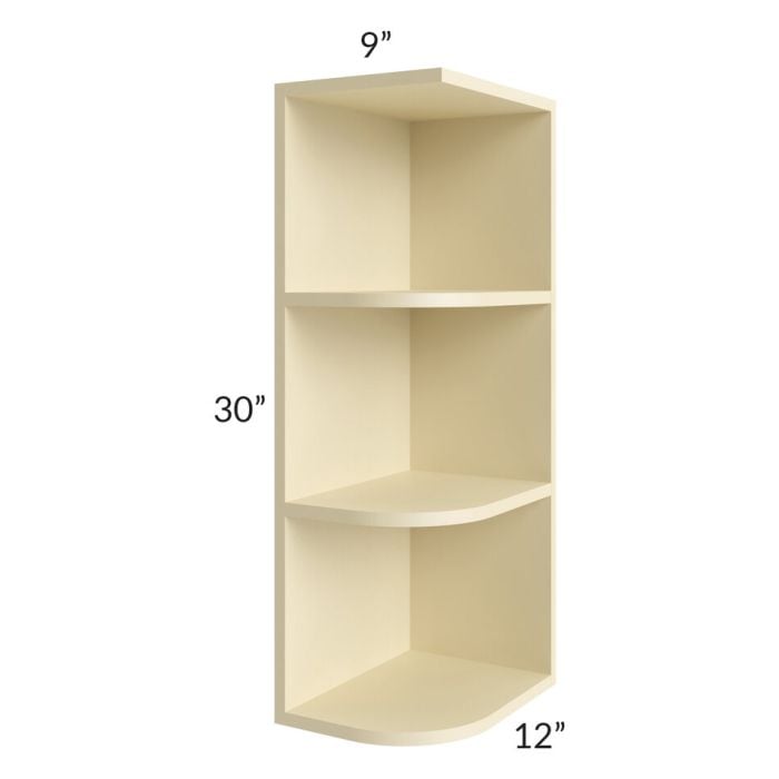 RTA Phoenix Cream Glaze 9" x 30" Wall End Shelf Cabinet