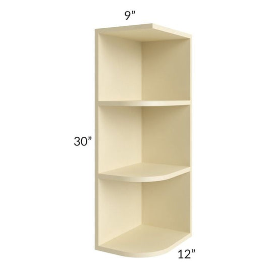 RTA Phoenix Cream Glaze 9" x 30" Wall End Shelf Cabinet