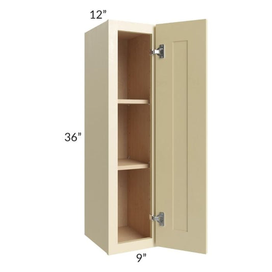 RTA Phoenix Cream Glaze 9" x 36" Wall Cabinet with 1 Decorative End Panel