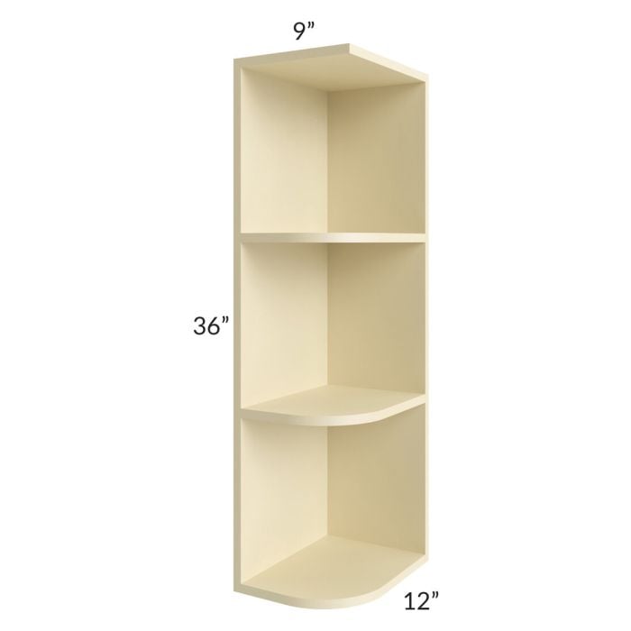 RTA Phoenix Cream Glaze 9" x 36" Wall End Shelf Cabinet
