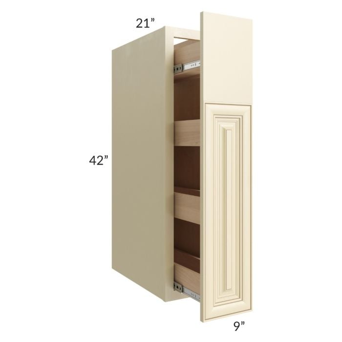 RTA Phoenix Cream Glaze Hearth Cabinet Pull Out
