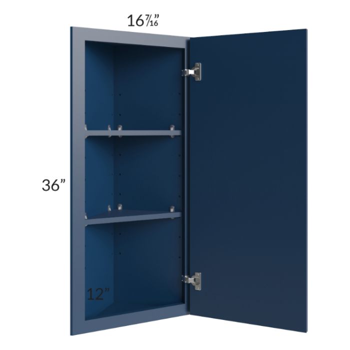 RTA Portland Navy Blue 12" x 36" Angle Wall Cabinet