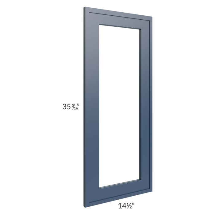 RTA Portland Navy Blue 15" x 36" Glass Door Only with Glass Included
