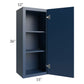 RTA Portland Navy Blue 15" x 36" Wall Cabinet with Glass Door
