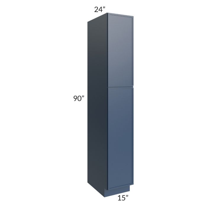 RTA Portland Navy Blue 15" x 90" Wall Pantry Cabinet with 2 Roll Out Trays