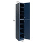RTA Portland Navy Blue 15" x 96" Wall Pantry Cabinet with 3 Roll Out Tray and 2 Decorative End Panels