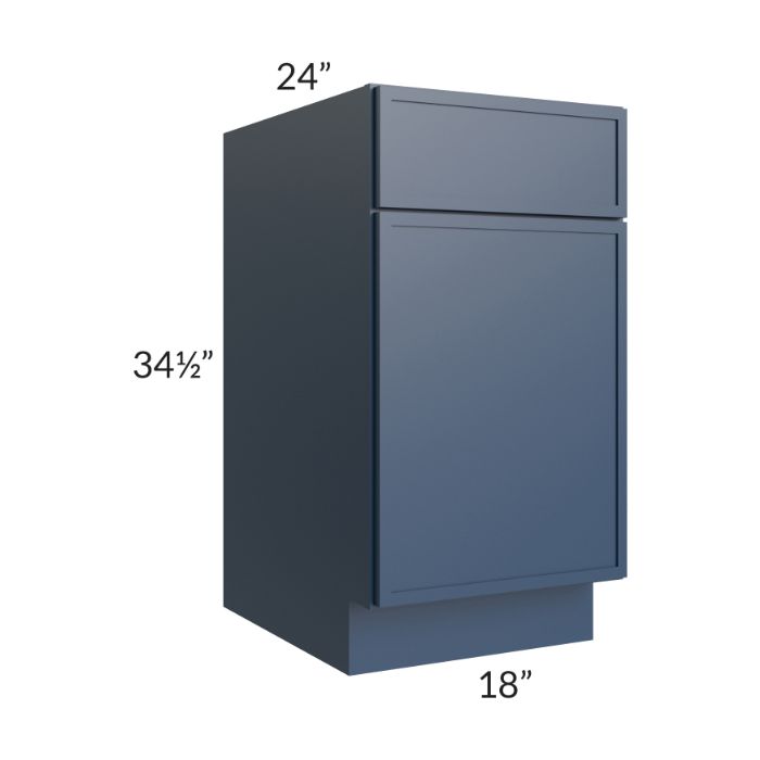 RTA Portland Navy Blue 18" Base Cabinet with 1 Decorative End Panel