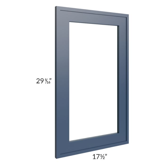 RTA Portland Navy Blue 18" x 30" Glass Door Only with Glass Included