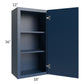 RTA Portland Navy Blue 18" x 36" Wall Cabinet with Glass Door