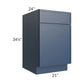 RTA Portland Navy Blue 21" Base Cabinet with 1 Decorative End Panel