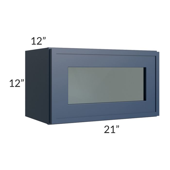 RTA Portland Navy Blue 21" x 12" Glass Door Only with Glass Included