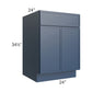 RTA Portland Navy Blue 24" Base Cabinet with 1 Decorative End Panel