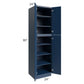 RTA Portland Navy Blue 24" x 90" Wall Pantry Cabinet with 4 Roll Out Trays
