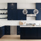 RTA Portland Navy Blue 30" x 42" Wall Cabinet with 2 Decorative End Panels
