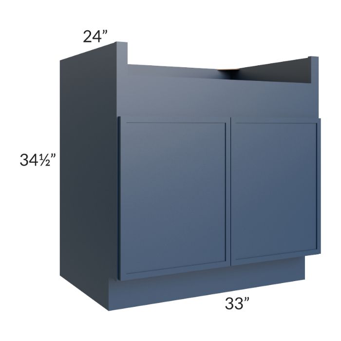RTA Portland Navy Blue 33" Farm Sink Base Cabinet