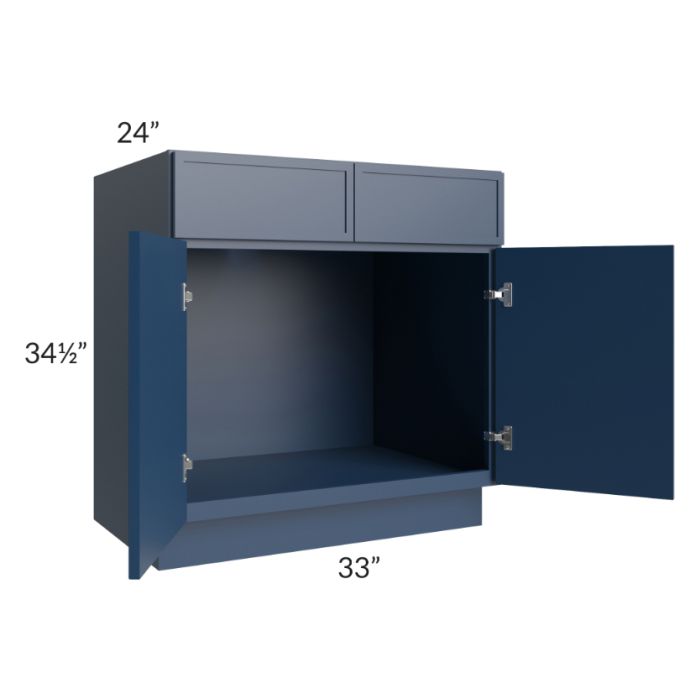 RTA Portland Navy Blue 33" Sink Base Cabinet