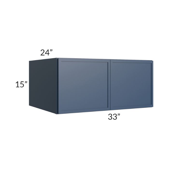 RTA Portland Navy Blue 33" x 15" x 24" Wall Cabinet