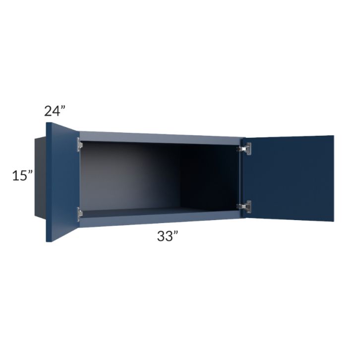 RTA Portland Navy Blue 33" x 15" x 24" Wall Cabinet
