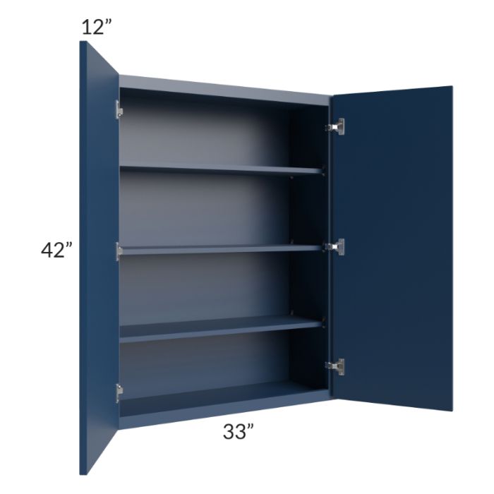 RTA Portland Navy Blue 33" x 42" Wall Cabinet