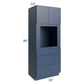 RTA Portland Navy Blue 33" x 84" Oven Cabinet with 2 Decorative End Panels