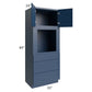 RTA Portland Navy Blue 33" x 84" Oven Cabinet with 2 Decorative End Panels