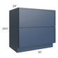 RTA Portland Navy Blue 36" 2-Drawer Base Cabinet