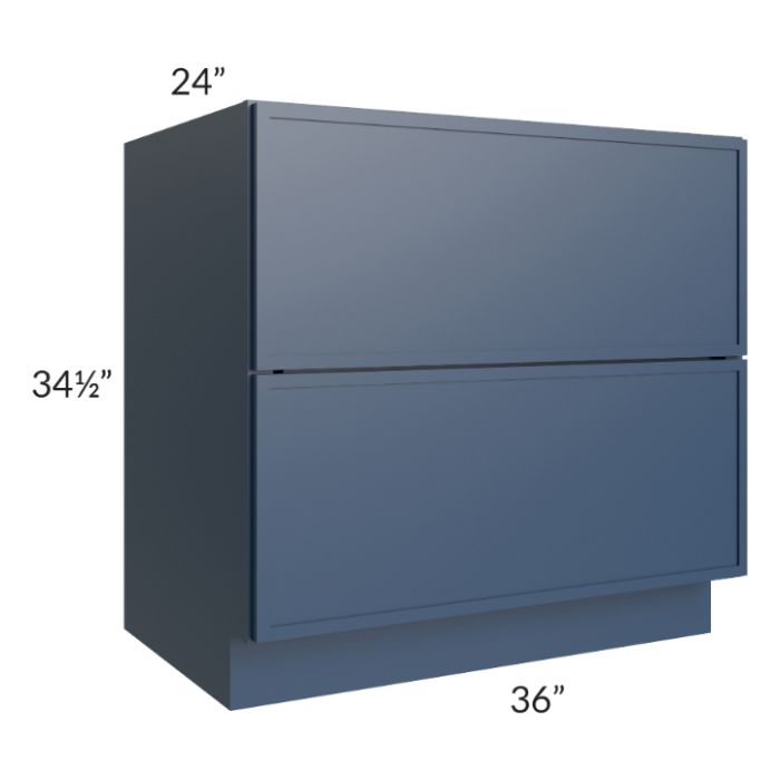 RTA Portland Navy Blue 36" 2-Drawer Base Cabinet