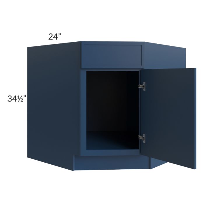 RTA Portland Navy Blue 36" Base Diagonal Corner Sink Cabinet