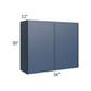 RTA Portland Navy Blue 36" x 30" Wall Cabinet with Glass Door