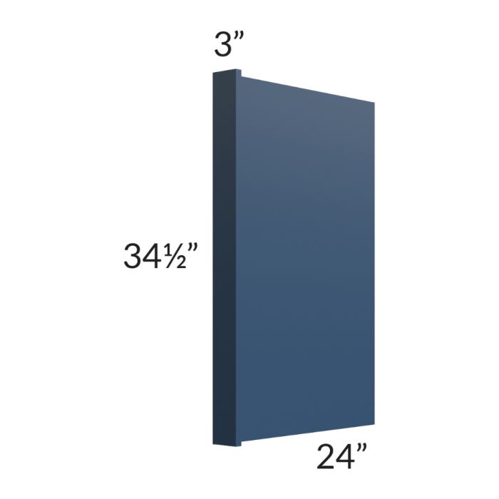 RTA Portland Navy Blue Appliance End Panel with a 3" Return