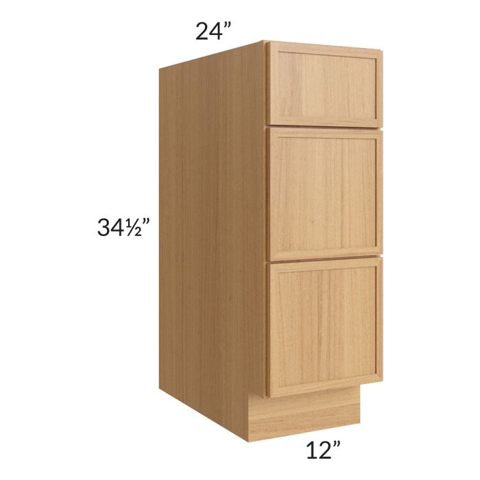 RTA Portland Sand 12" Drawer Base Cabinet with 1 Decorative End Panel