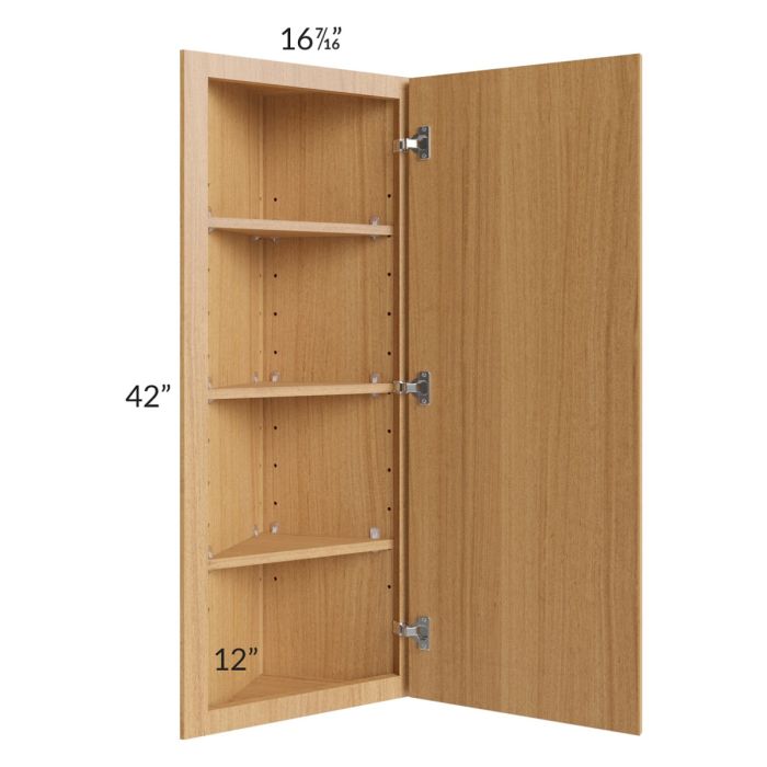 RTA Portland Sand 12" x 42" Angle Wall Cabinet