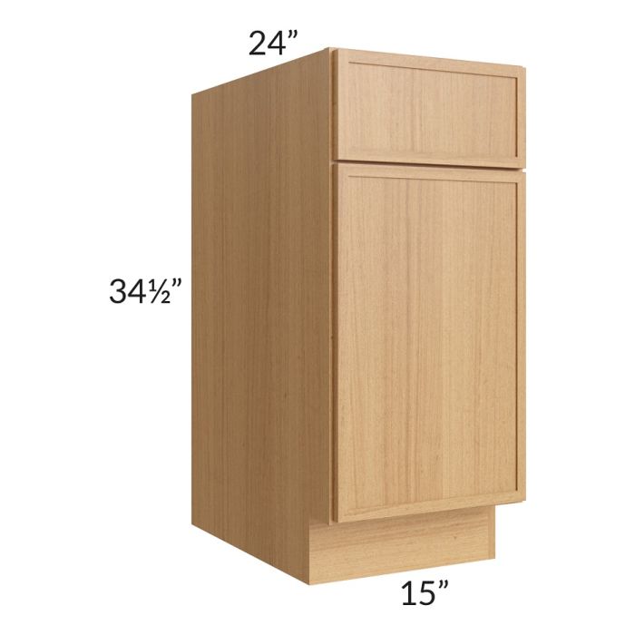 RTA Portland Sand 15" Base Cabinet with 1 Decorative End Panel
