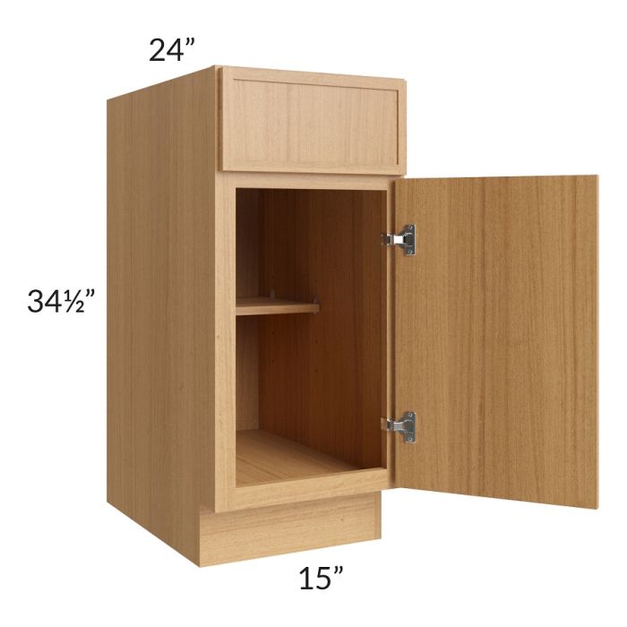 RTA Portland Sand 15" Base Cabinet with 1 Decorative End Panel