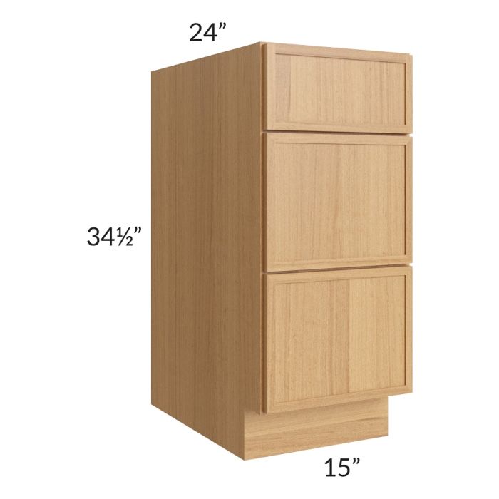 RTA Portland Sand 15" Drawer Base Cabinet with 2 Decorative End Panels