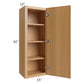 RTA Portland Sand 15" x 42" Wall Cabinet with 1 Decorative End Panel and Glass Door