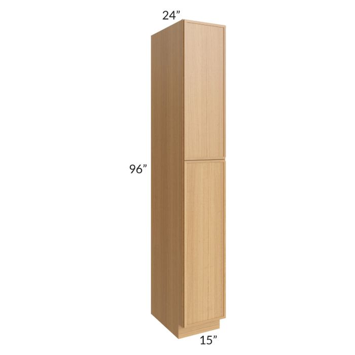 RTA Portland Sand 15" x 96" Wall Pantry with 1 Roll Out Tray and 1 Decorative Panel