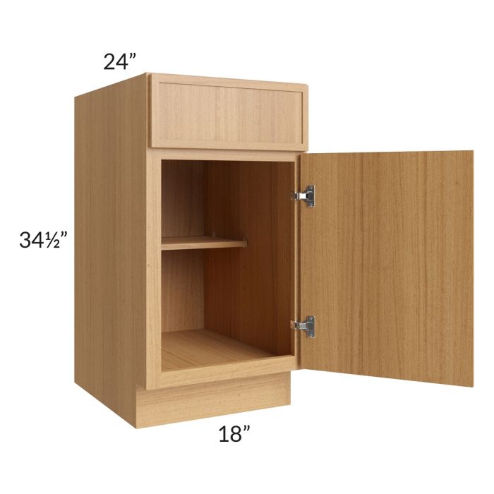 RTA Portland Sand 18" Base Cabinet with 1 Roll Out Tray and 1 Decorative End Panel