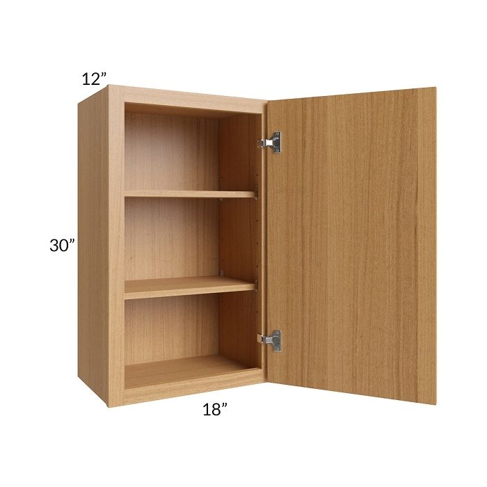 RTA Portland Sand 18" x 30" Wall Cabinet with Glass Door