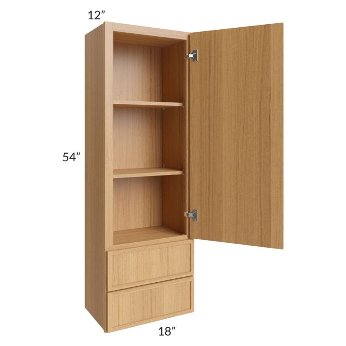RTA Portland Sand 18" x 54" Wall Cabinet With Drawers