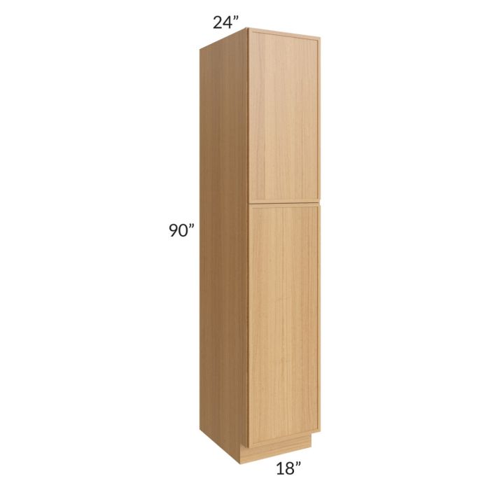 RTA Portland Sand 18" x 90" Wall Pantry with 1 Decorative End Panel