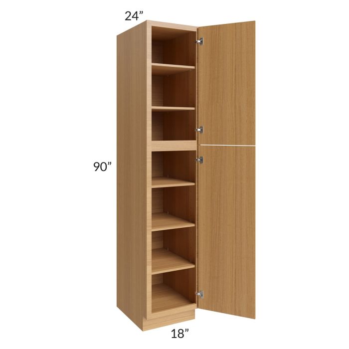 RTA Portland Sand 18" x 90" Wall Pantry with 2 Decorative End Panels