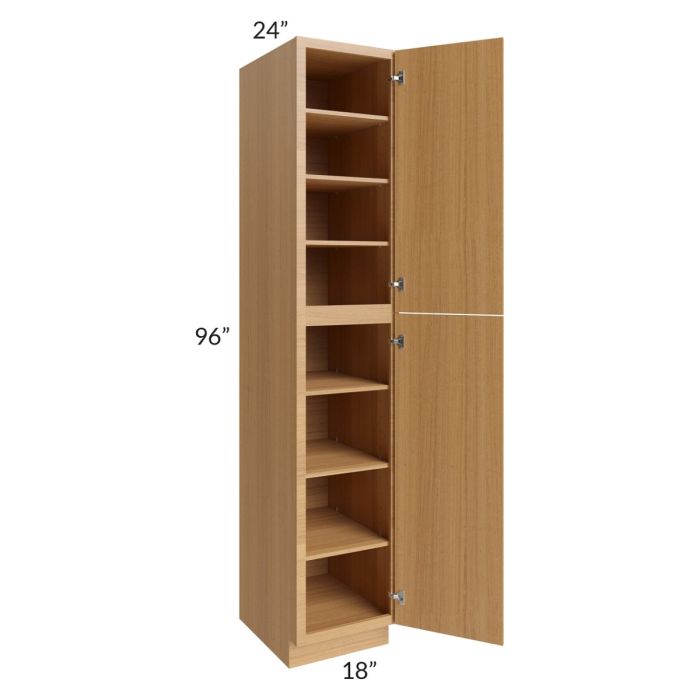 RTA Portland Sand 18" x 96" Wall Pantry with 2 Roll Out Trays