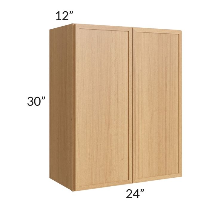 RTA Portland Sand 24" x 30" Wall Cabinet with 1 Decorative End Panel