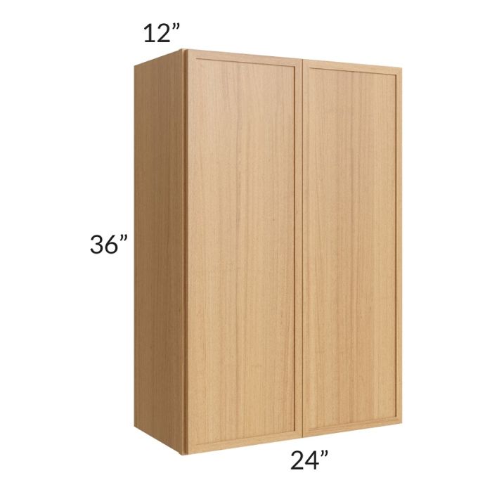 RTA Portland Sand 24" x 36" Wall Cabinet with 1 Decorative End Panel