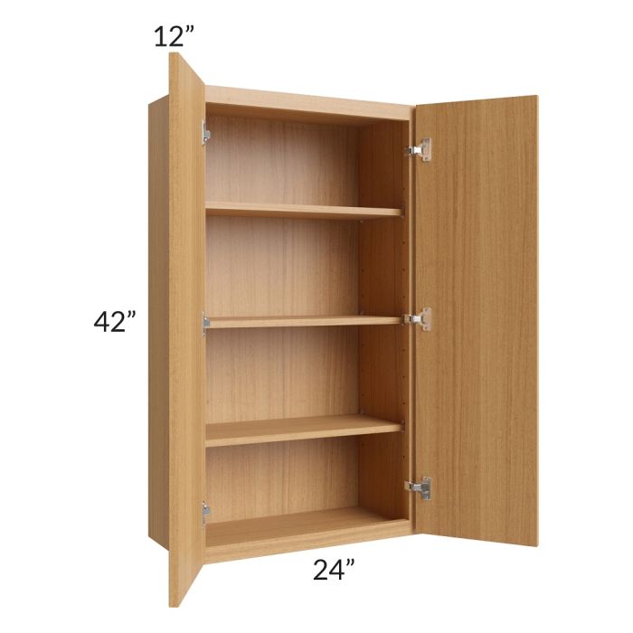 RTA Portland Sand 24" x 42" Wall Cabinet with Glass Door – Kitchen Oasis