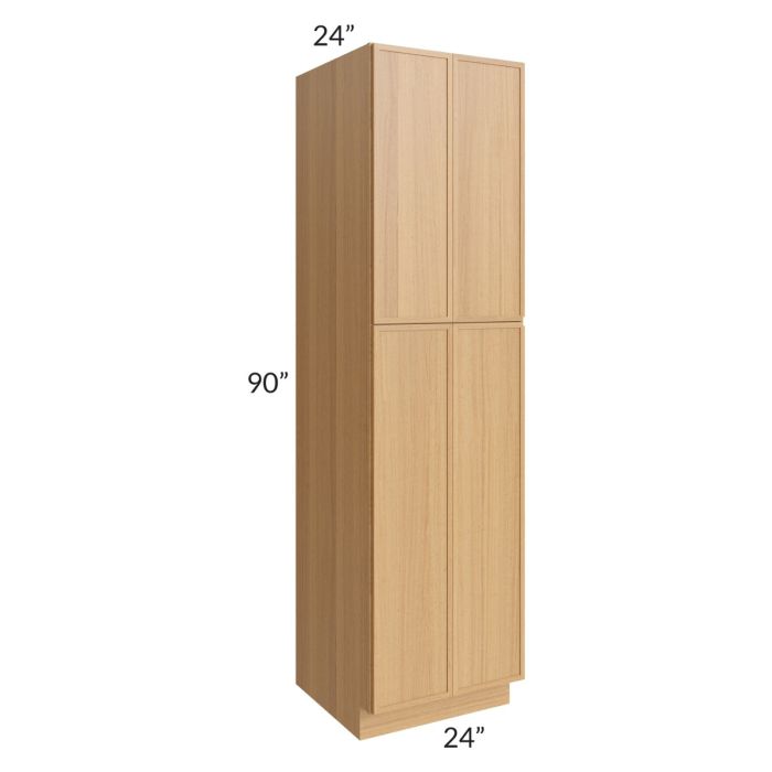 RTA Portland Sand 24" x 90" Wall Pantry with 3 Roll Out Trays